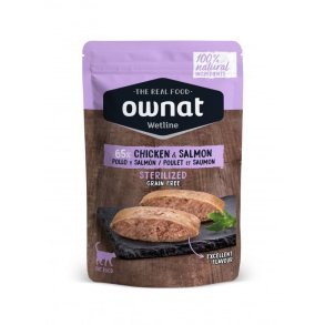 OWNAT WETLINE STERILIZED Chicken & Salmon 85g