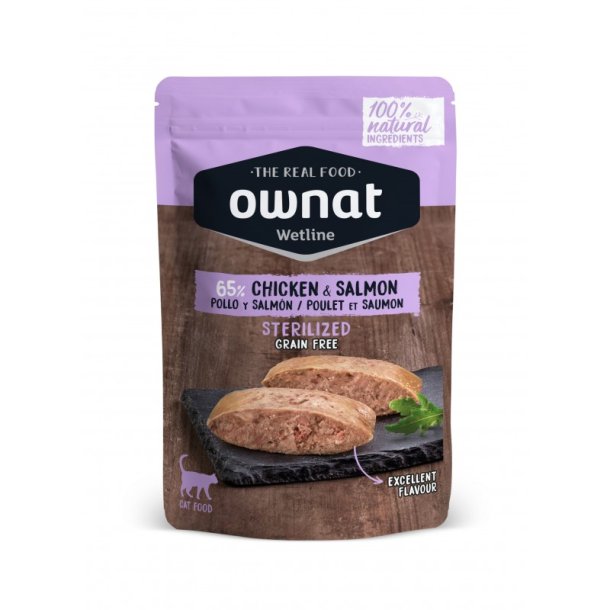 OWNAT WETLINE STERILIZED Chicken &amp; Salmon 85g