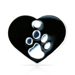 Hjerte Elegance sort/s�lv