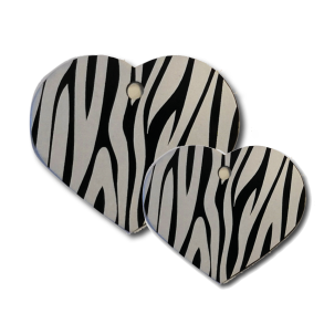 Hjerte Sort Zebra Stripes